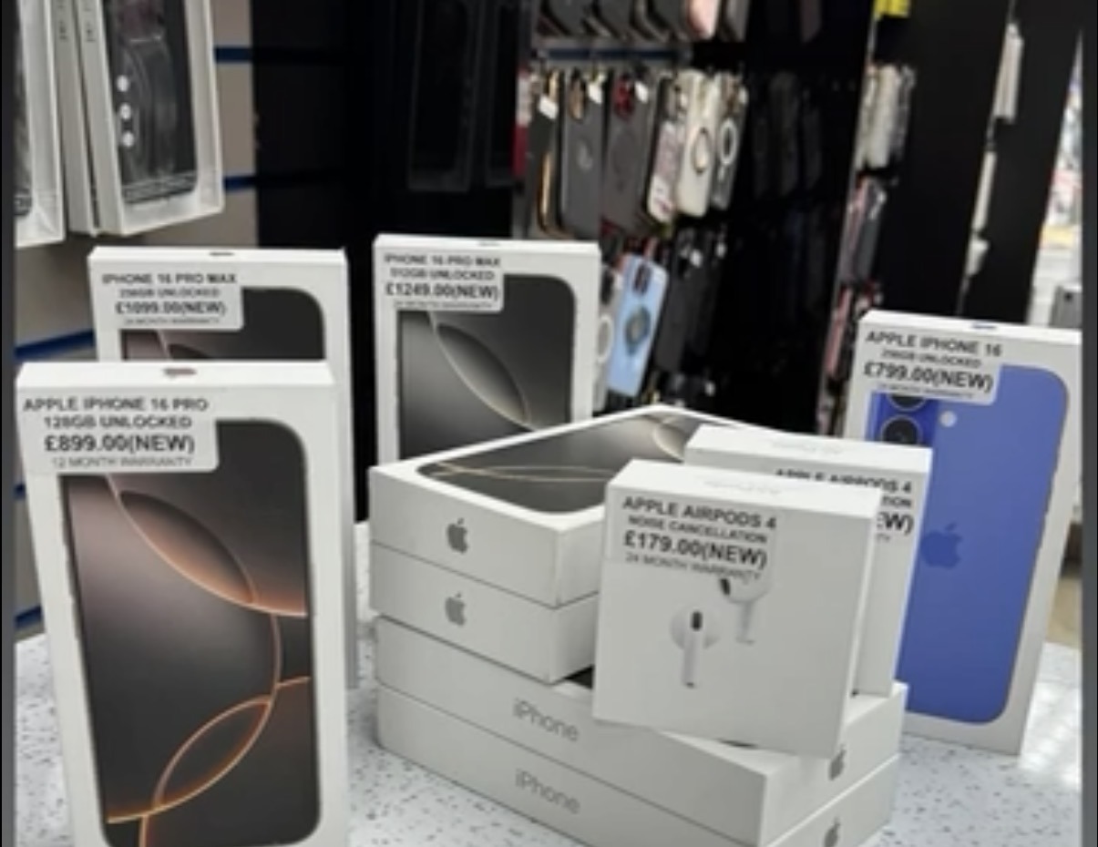 Sealed Apple iPhone boxes at Elect Tronex Wembley
