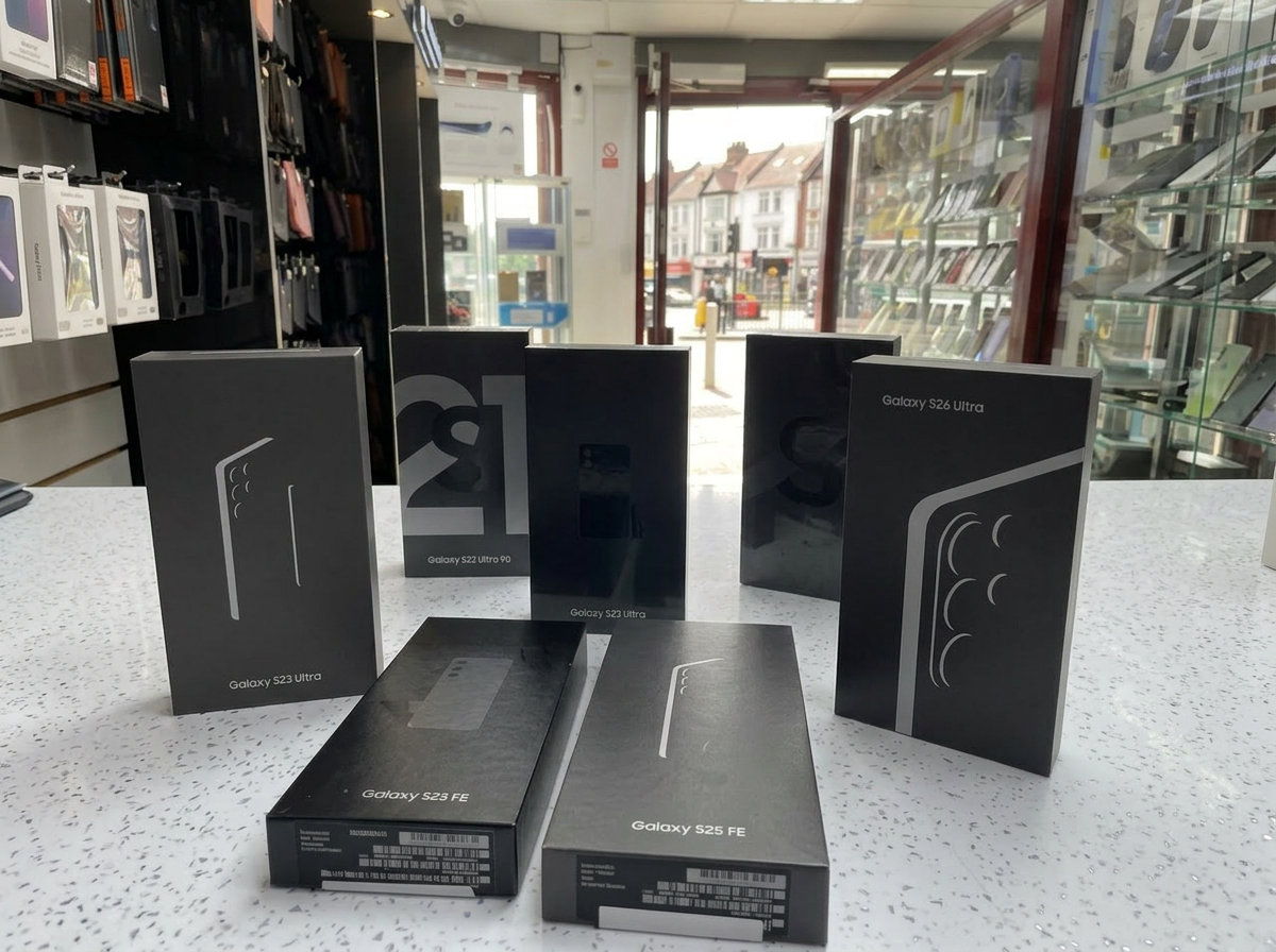 Samsung Galaxy phones on display at Elect Tronex Wembley